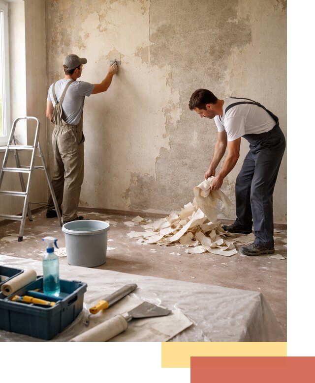 Снятие старых обоев в Холмске быстро и качественно