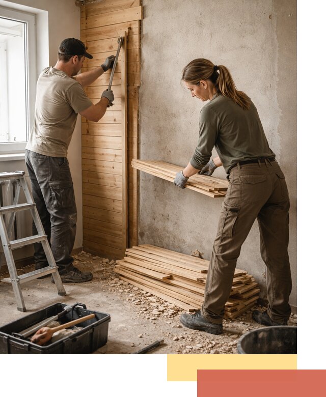 Демонтаж вагонки со стен в Холмске — профессиональный демонтаж