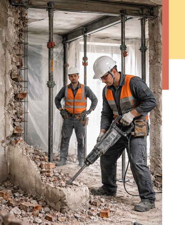 Снос несущих стен в Холмске от 10528 руб. — демонтаж несущей стены под ключ | ОТДЕЛОЧНИК-Хлм