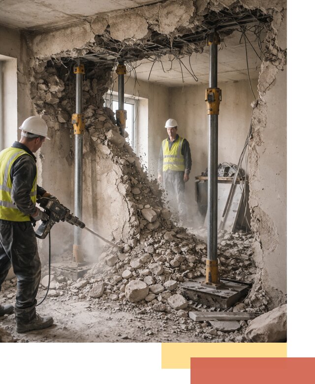 Снос несущих стен в Холмске с гарантией безопасности и качества