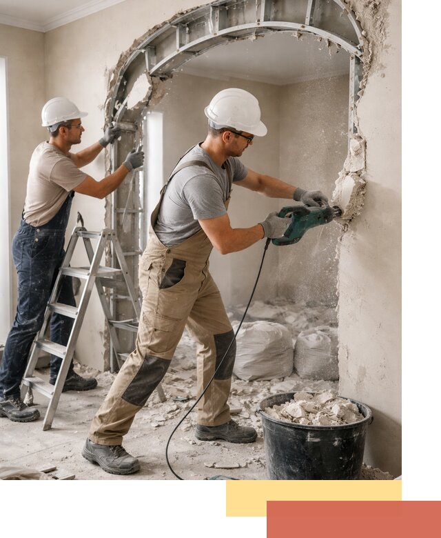 Демонтаж гипсокартонной арки в Холмске быстро и аккуратно