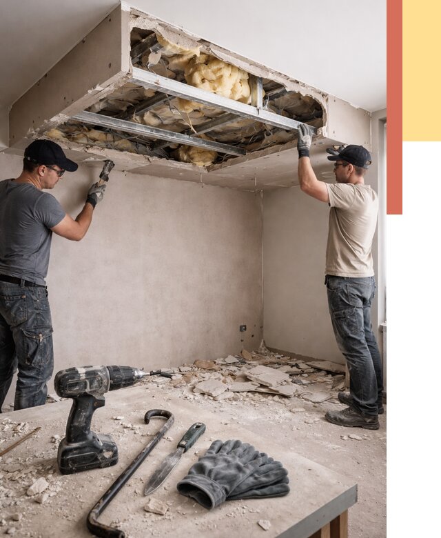 Демонтаж короба из гипсокартона в Холмске от 1561 руб. — быстро и недорого | ОТДЕЛОЧНИК-Хлм