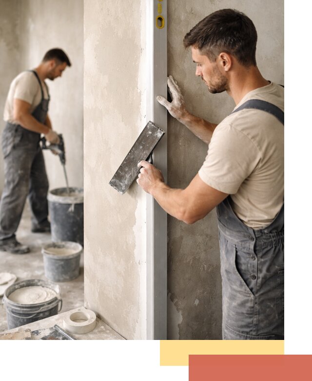 Выведение углов стен в Холмске: монтаж и оштукатуривание