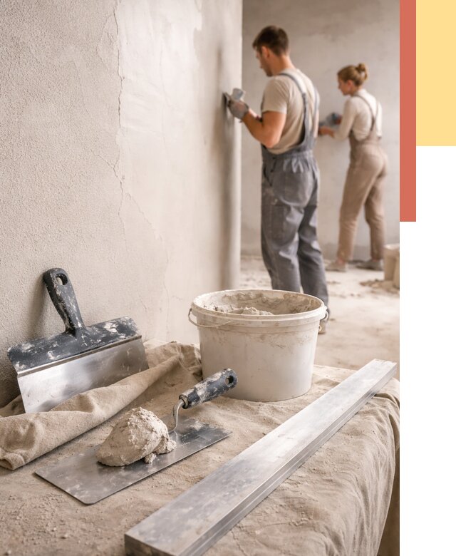 Штукатурка стен гипсовая в Холмске от 4622 руб/м2 — быстро и недорого | ОТДЕЛОЧНИК-Хлм