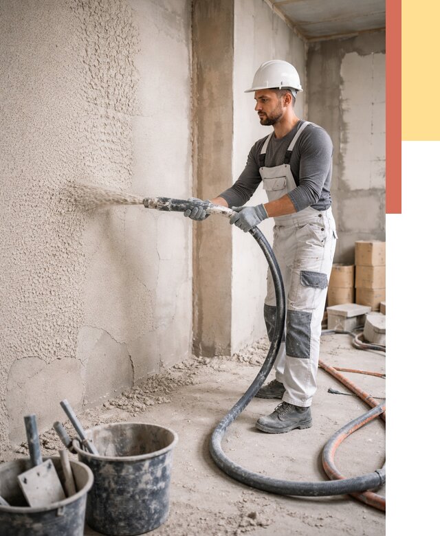 Машинная штукатурка стен в Холмске под ключ от 6676 руб./м2 | ОТДЕЛОЧНИК-Хлм