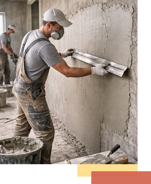 Штукатурка бетонных стен в Холмске качественно и долговечно