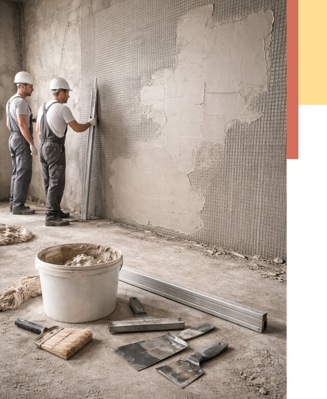 Штукатурка стен по сетке в Холмске от 5649 руб./м2 — быстро и недорого | ОТДЕЛОЧНИК-Хлм