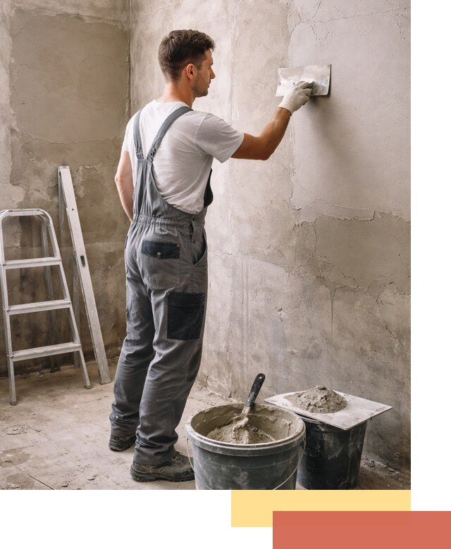 Штукатурка стен в ванной под ключ в Холмске