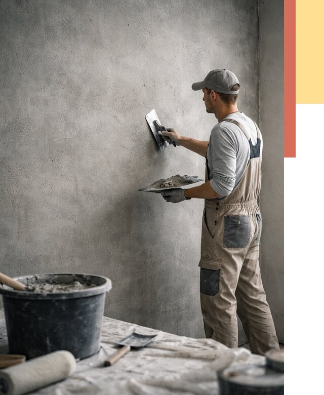 Декоративная штукатурка под бетон в Холмске от 2568 руб./м² — нанесение под ключ | ОТДЕЛОЧНИК-Хлм