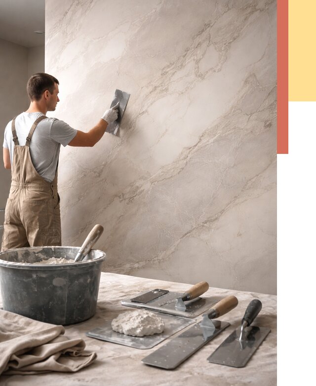 Декоративная штукатурка под мрамор в Холмске от 2876 руб./м² — быстро и недорого | ОТДЕЛОЧНИК-Хлм