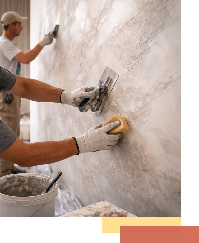 Декоративная штукатурка под мрамор в Холмске для стен и потолков