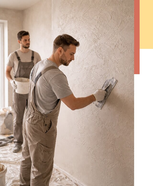 Фактурная штукатурка стен в Холмске от 4314 руб./м² — заказать под ключ | ОТДЕЛОЧНИК-Хлм