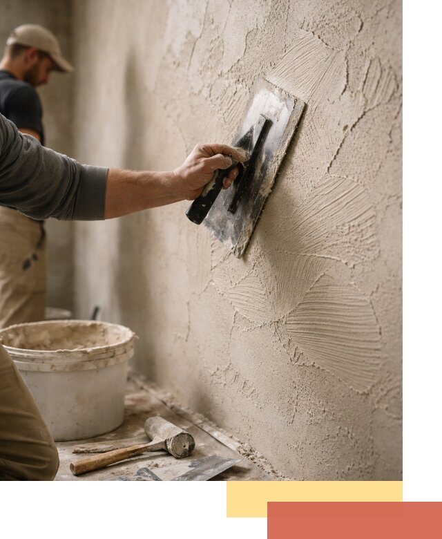 Фактурная штукатурка стен в Холмске — монтаж, отделка, реставрация