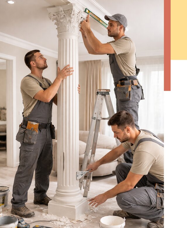 Установка декоративных колонн в Холмске от 12325 руб. под ключ | ОТДЕЛОЧНИК-Хлм