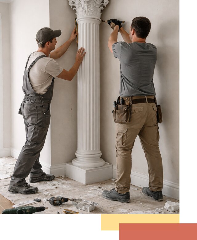 Установка декоративных колонн в Холмске под ключ