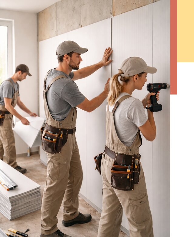 Монтаж ПВХ панелей на стены в Холмске от 462 руб/м2 — быстро и недорого | ОТДЕЛОЧНИК-Хлм