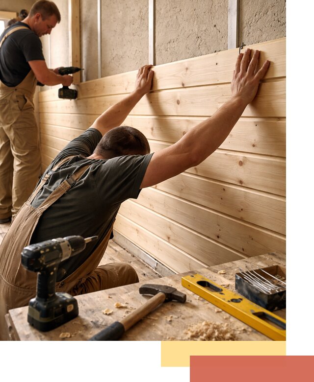 Монтаж деревянной вагонки на стены в Холмске быстро и качественно