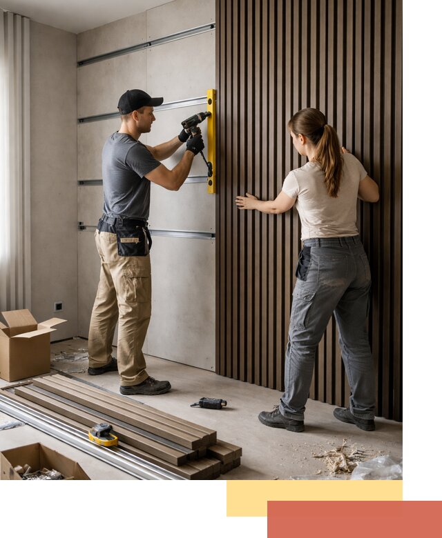 Монтаж реечных панелей на стены в Холмске