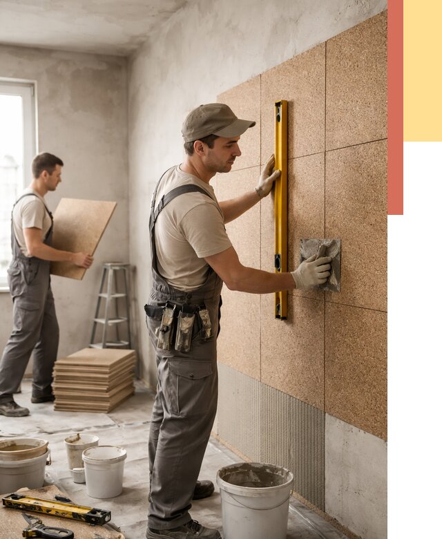 Монтаж пробковых панелей на стены в Холмске от 3595 руб. — ОТДЕЛОЧНИК-Хлм