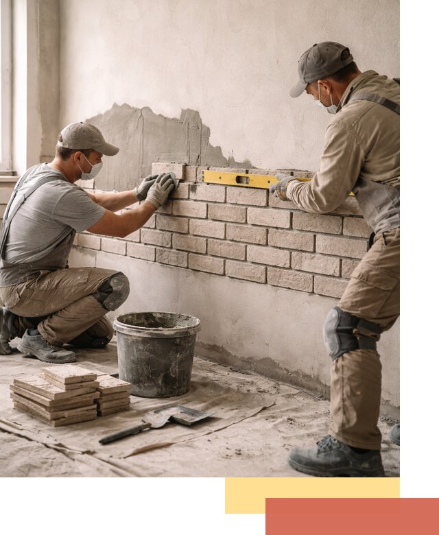 Монтаж декоративного кирпича профессионально в Холмске