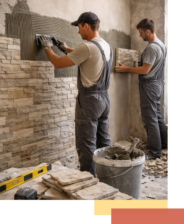 Монтаж искусственного камня в Холмске — облицовка стен и фасадов