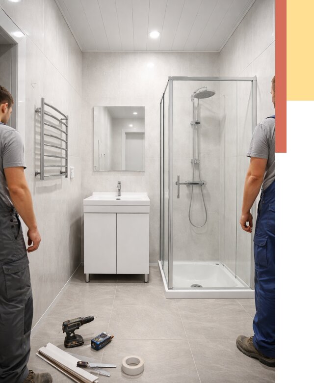 Отделка ванной комнаты панелями ПВХ в Холмске от 4622 руб. за м2 | ОТДЕЛОЧНИК-Хлм