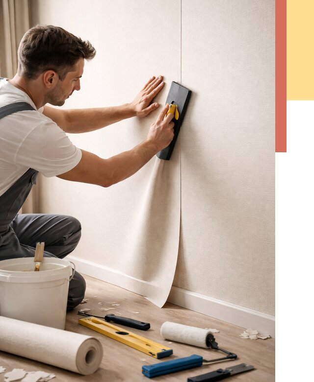 Поклейка виниловых обоев в Холмске от 4622 руб. | Быстро и недорого — ОТДЕЛОЧНИК-Хлм