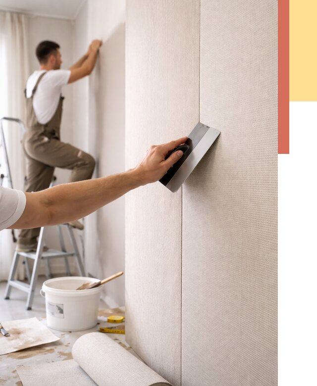 Поклейка текстильных обоев в Холмске от 4622 руб. под ключ | ОТДЕЛОЧНИК-Хлм