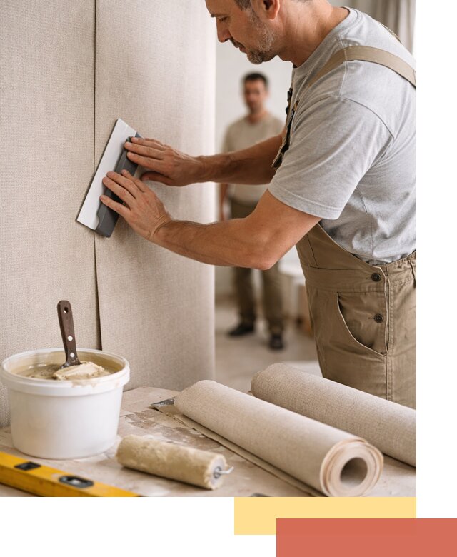 Поклейка текстильных обоев в Холмске профессионально и аккуратно