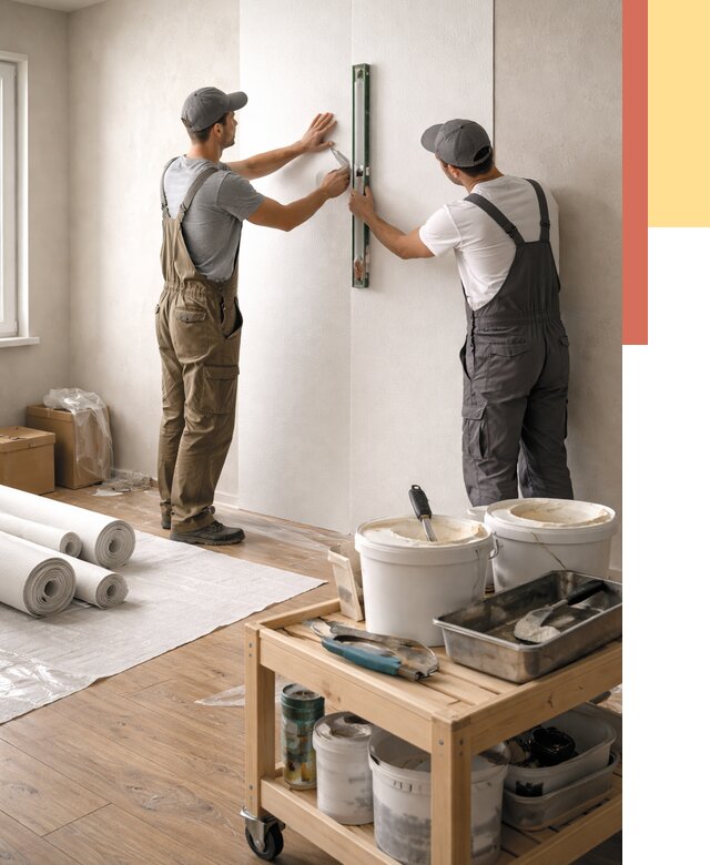 Поклейка стеклообоев в Холмске от 6676 руб. за м2 — быстро и недорого | ОТДЕЛОЧНИК-Хлм