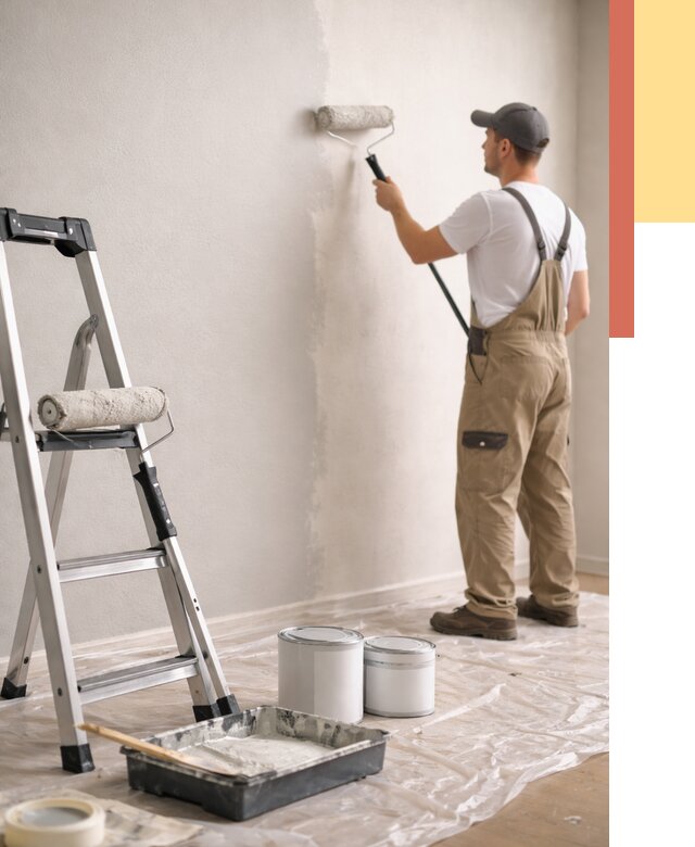 Покраска стен латексной краской в Холмске от 4622 руб. за м2 | ОТДЕЛОЧНИК-Хлм