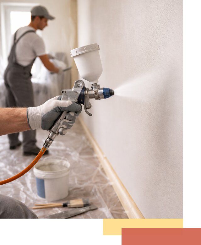 Покраска стен краскопультом в Холмске быстро и качественно