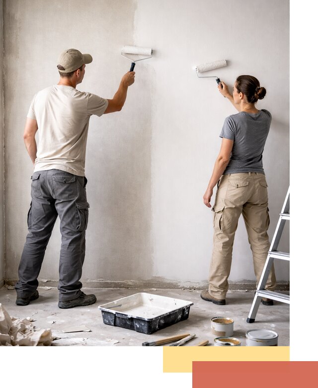 Окраска стен по стеклохолсту в Холмске качественно и долговечно