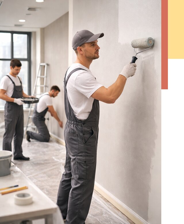 Покраска стен в офисе в Холмске от 8730 руб. — быстро и недорого | ОТДЕЛОЧНИК-Хлм