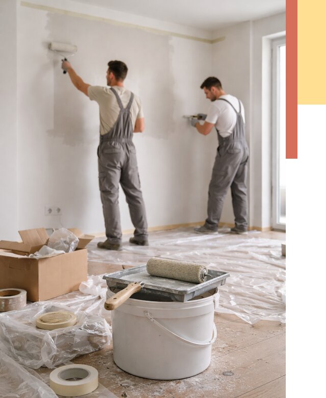 Покраска стен в квартире в Холмске от 2568 руб/м2 — быстро и недорого | ОТДЕЛОЧНИК-Хлм