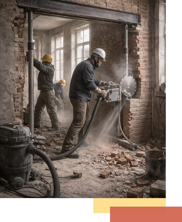 Прорезка проема в стене под дверной или оконный проем в Холмске