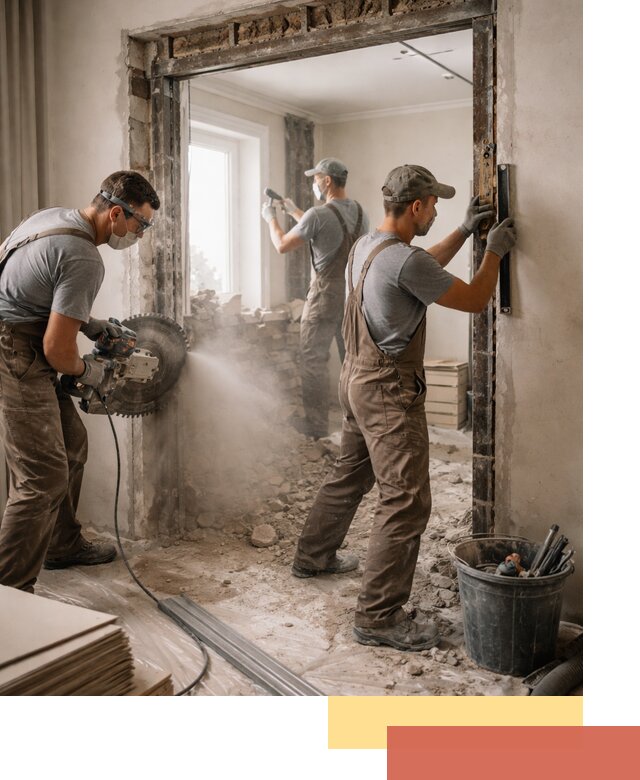 Расширение дверного проема под установку новой двери в Холмске