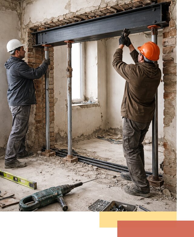 Усиление проема в стене в Холмске для расширения и безопасности