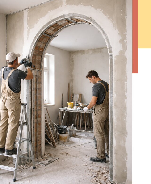 Устройство арочного проема в Холмске от 9757 руб. под ключ — быстро и недорого | ОТДЕЛОЧНИК-Хлм