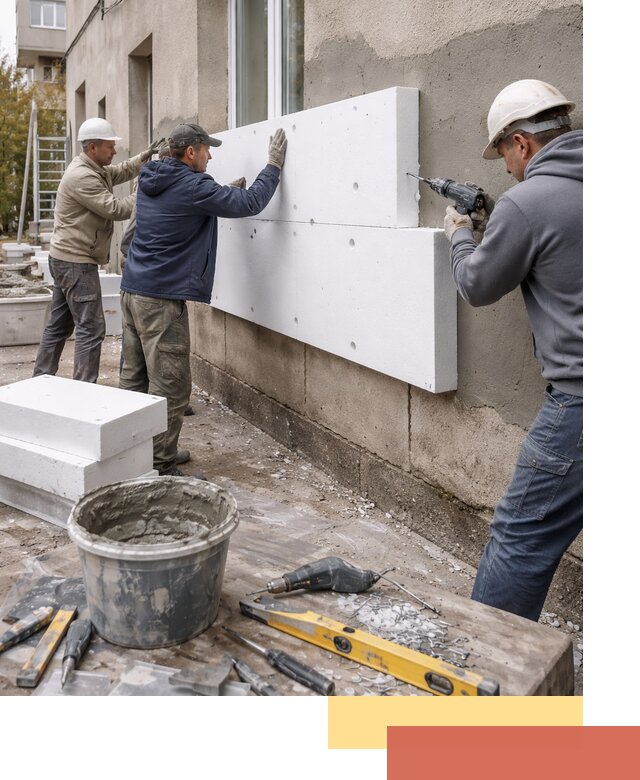 Утепление наружных стен пенопластом в Холмске