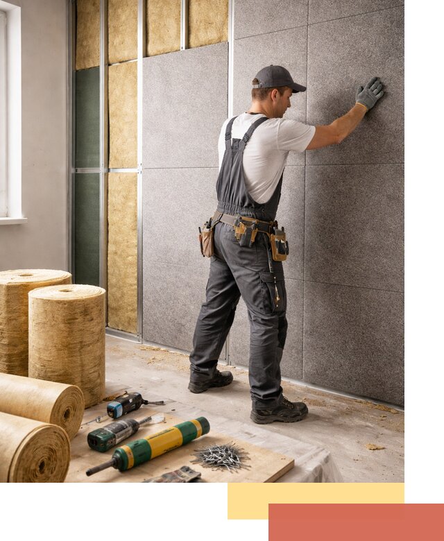 Профессиональная шумоизоляция стен в Холмске для квартиры и офиса