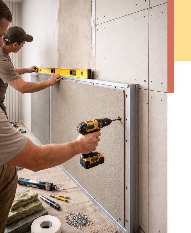 Шумоизоляция стен панелями ЗИПС в Холмске от 2260 руб./м² под ключ | ОТДЕЛОЧНИК-Хлм