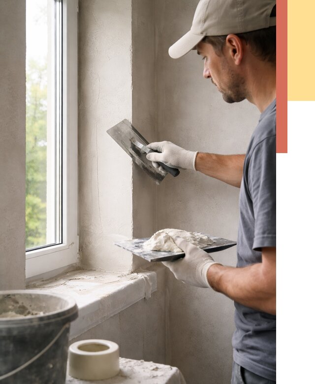 Штукатурка откосов в Холмске от 4622 руб/м² — услуги и выравнивание под ключ | ОТДЕЛОЧНИК-Хлм