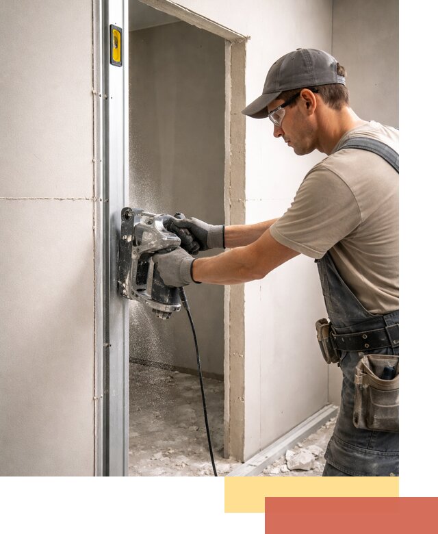 Устройство дверного проема в перегородке в Холмске