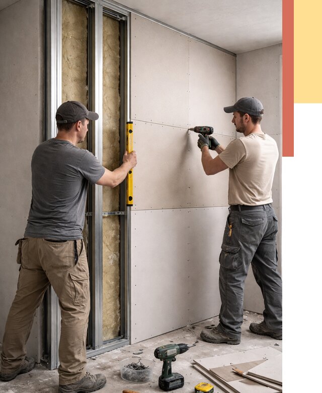 Монтаж двухслойной перегородки из гипсокартона в Холмске от 1489 руб. | ОТДЕЛОЧНИК-Хлм