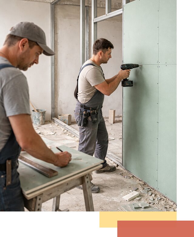 Перегородки из влагостойкого гипсокартона под ключ в Холмске