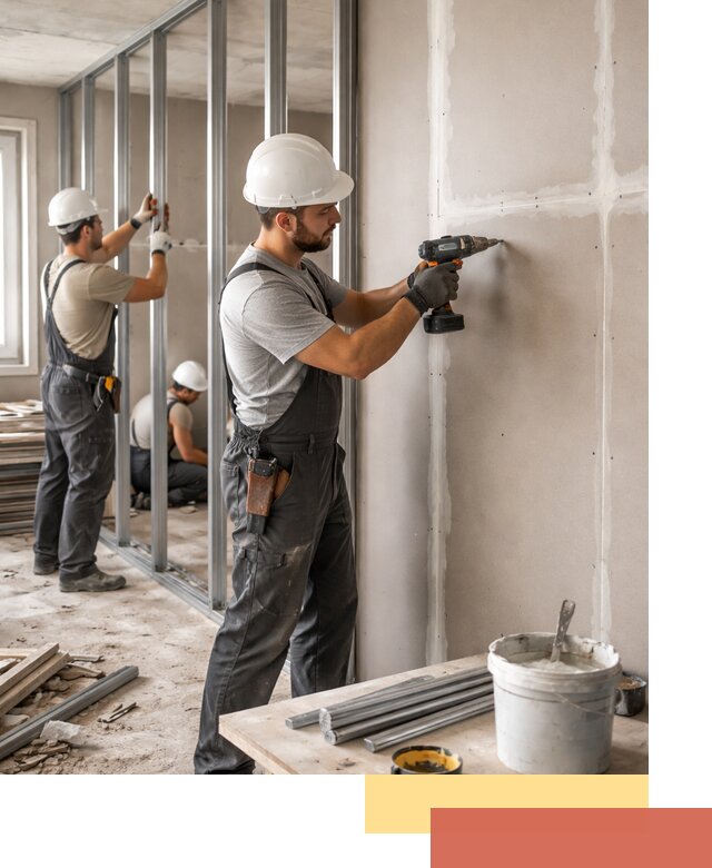 Перегородки из огнестойкого гипсокартона в Холмске под ключ