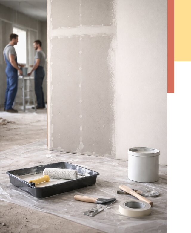 Покраска перегородок из гипсокартона в Холмске от 4622 руб. под ключ | ОТДЕЛОЧНИК-Хлм