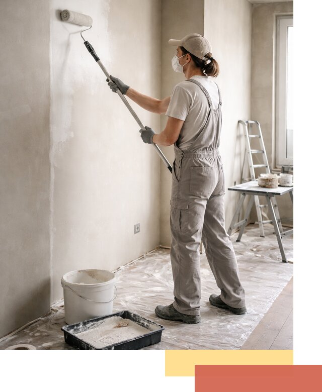 Покраска перегородок из гипсокартона в Холмске качественно и недорого