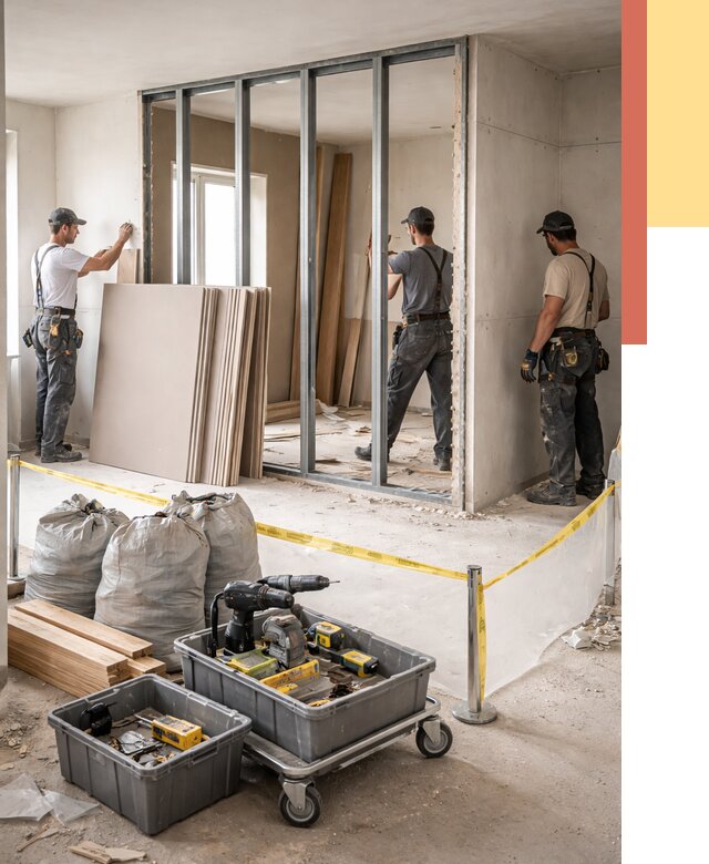 Перенос гипсокартонной перегородки в Холмске под ключ от 4622 руб. | Демонтаж и монтаж – ОТДЕЛОЧНИК-Хлм